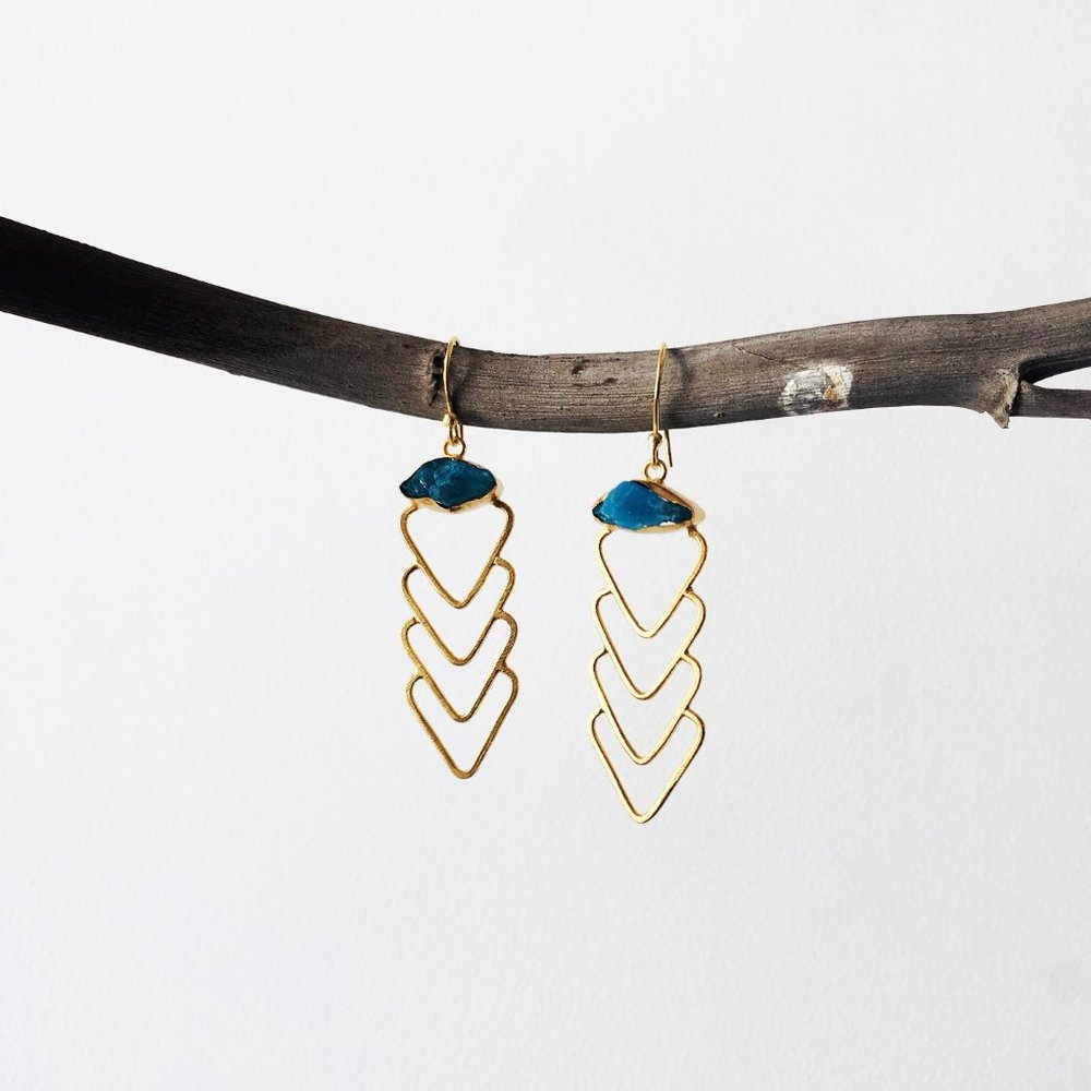 Arrowhead Raw Stone Earrings View 3